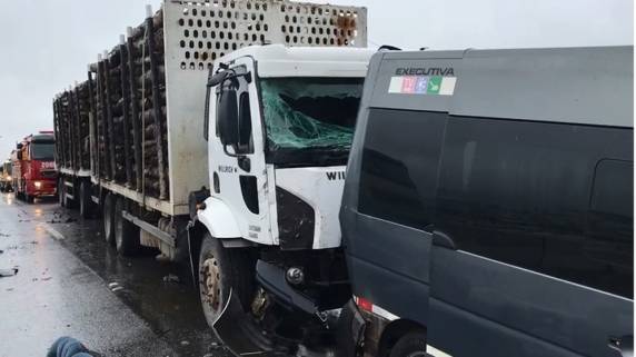Engavetamento com 7 veículos deixa 12 feridos
em Itajaí - foto 2