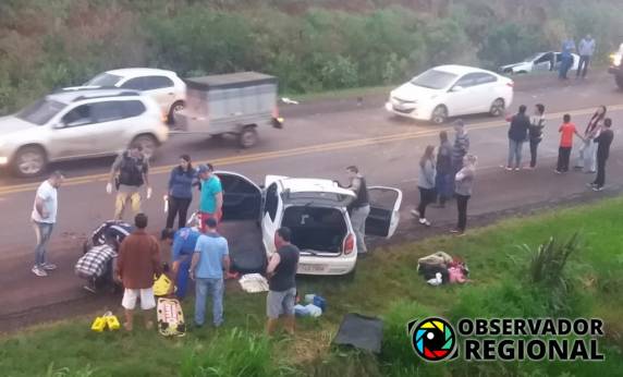 Grave acidente deixa
seis pessoas feridas na BR 468 em Coronel Bicaco - foto 2