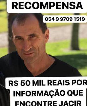 Jacir 

Potrich, 55 anos, sumiu após chegar de pescaria o dia 13 de novembro