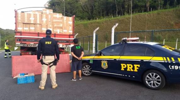 Apreensão foi feita na BR-376, em Tijucas do Sul 

(PR), na região de Curitiba; carga ilícita seria entregue em Porto Alegre (RS)