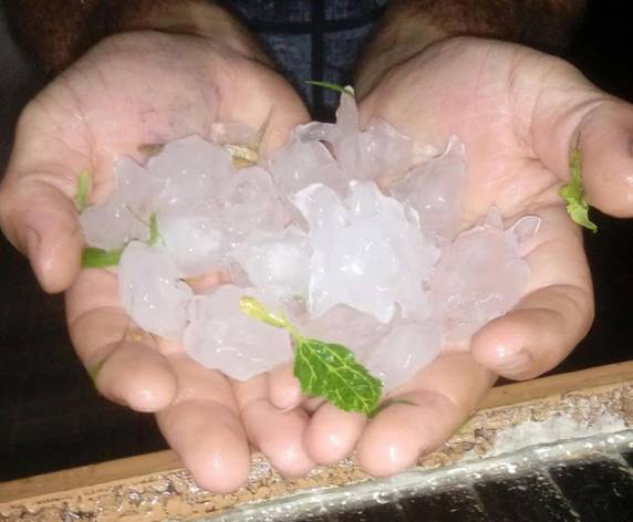 Vendaval
com granizo assusta moradores de Santiago nesta quarta-feira - foto 2