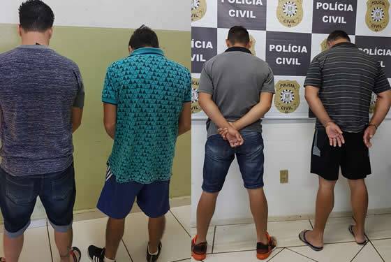 Quatro homens foram presos e um menor foi apreendido