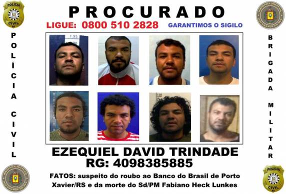 Polícia divulga identificação de dois suspeitos de participação no roubo a banco em Porto Xavier - foto 2