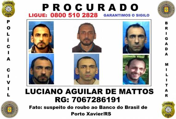 Polícia divulga identificação de dois suspeitos de participação no roubo a banco em Porto Xavier - foto 3