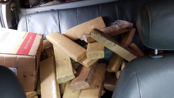 Polícia apreende 400 kg de maconha após caminhonete bater em outro carro e capotar na BR-101 em Joinville - foto 3