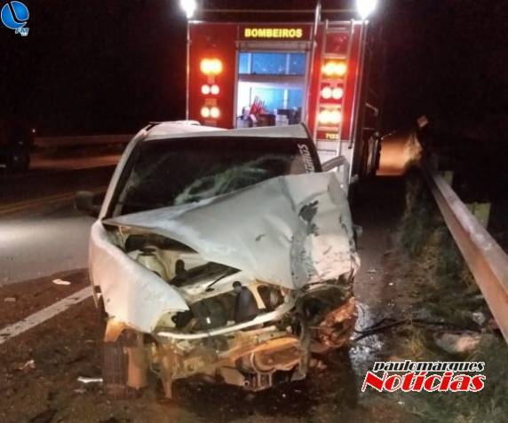 Colisão frontal entre dois veículos ocorreu na BR 285 em Lagoa Vermelha