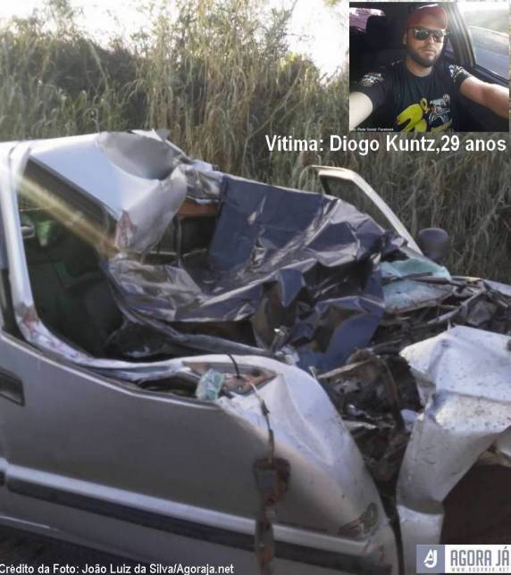 Diogo Kuntz, 29 anos morreu após colidir na traseira de uma carreta na altura do Km 154
