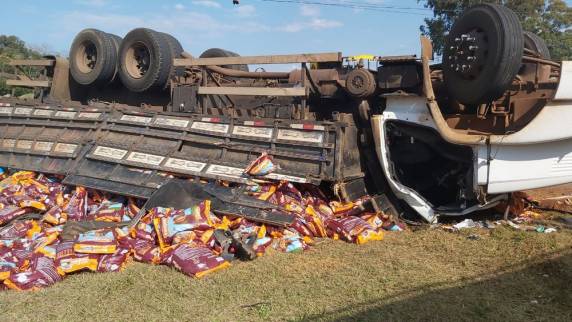 Além do motorista do veículo, uma pessoa que trabalhava na manutenção da rodovia e o condutor de um carro também se machucaram