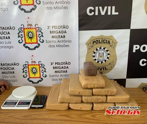 PC e BM prendem homem com aproximadamente 10 kg de maconha, em Santo Antônio das Missões - foto 2