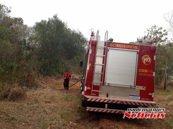 Bombeiros combatem incêndio de grandes proporções em vegetação, em Três de Maio - foto 3