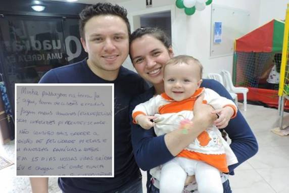 Michael Ribeiro Lopes de Gois de 32 anos atirou contra sua esposa Eliane Mayeski de Gois de 28 anos e a filha Elisa Mayeski de Gois de 03 anos