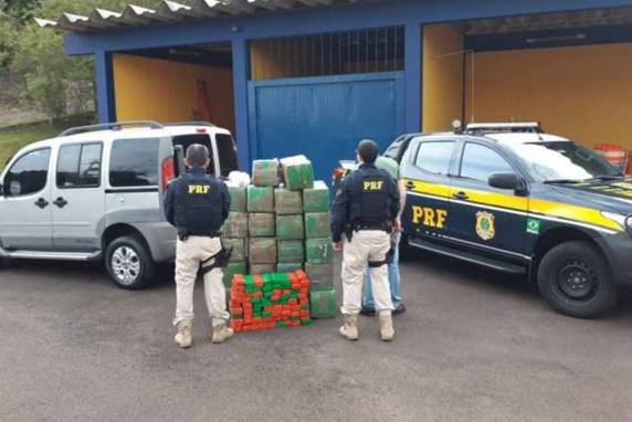 Em menos de 15 dias, já chega a mais de 1 tonelada a soma da maconha apreendida pela Polícia Rodoviária Federal em rodovias federais no RS