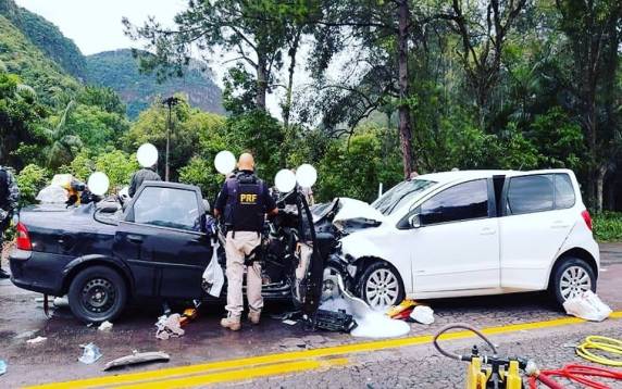 O policial militar Jorge Bornhausen, que realizou o atendimento ao grave acidente de trânsito envolvendo dois veículos ocorrido na tarde de sábado, 21, na BR-470, em Apiúna ? SC, onde duas crianças perderam a vida