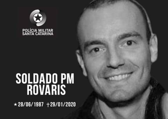 Soldado Estevão Rovaris, de 32 anos, sofreu acidente na marginal da BR-101 na segunda-feira (27). Caso foi no Sul do estado