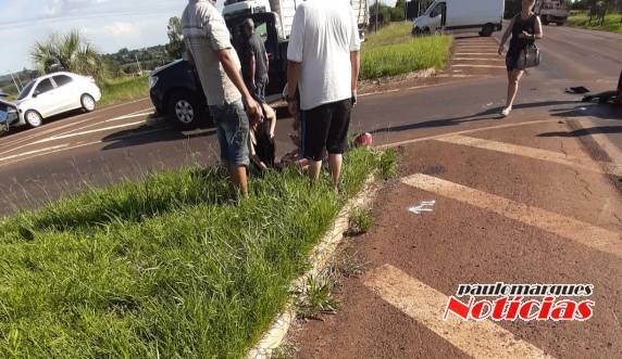 Colisão entre caminhonete e moto deixa dois feridos na BR 472, no trevo de Santa Rosa - foto 2
