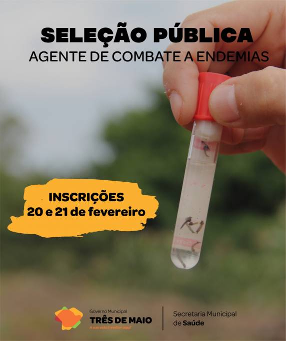 Inscrições serão realizadas dia 20 e 21 de fevereiro na Secretaria de Saúde do município
