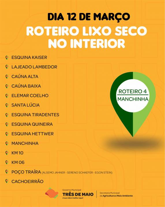 Roteiro do lixo seco no interior inicia na próxima segunda-feira - foto 2