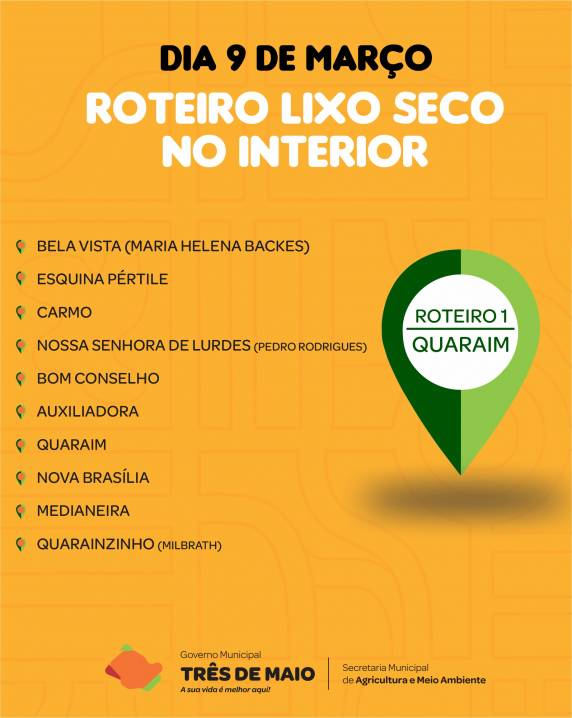 Roteiro do lixo seco no interior inicia na próxima segunda-feira - foto 5