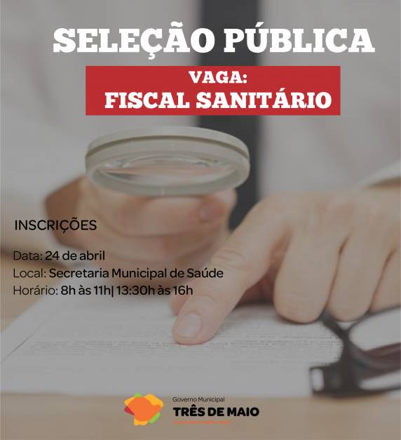 Inscrições devem ser realizadas na Secretaria de Saúde no dia 24 de abril