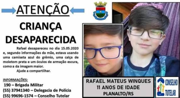 Rafael Mateus Winques reside com a mãe e o irmão de 16 anos no município de Planalto