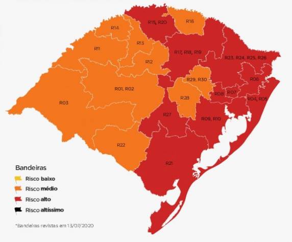 Governo do Estado acatou pedido de flexibilização das regras de cinco localidades: Santo Ângelo, Cruz Alta, Santa Rosa, Erechim e Santa Cruz