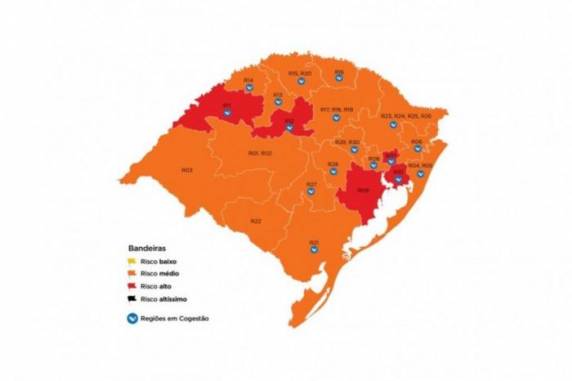 Porto Alegre, Novo Hamburgo, Santo Ângelo, Cruz Alta e Guaíba estão com risco alto para coronavírus ? apenas a última dessas áreas não está sob cogestão