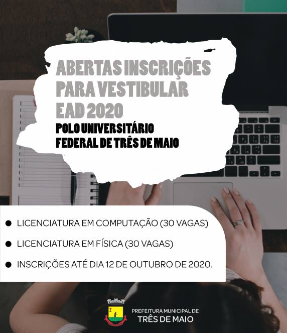As inscrições estarão abertas até dia 12 de outubro de 2020