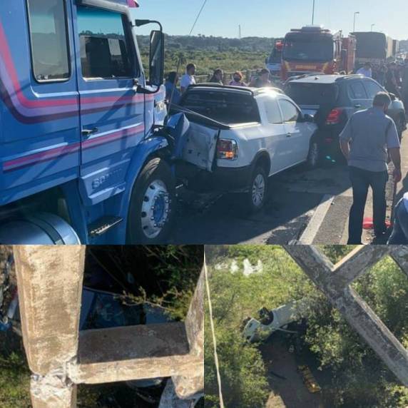 Acidente envolveu seis veículos no km 480 da rodovia federal