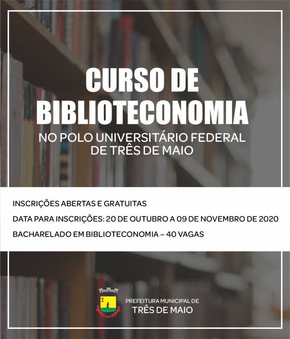 Curso será ofertado pelo Polo Universitário Federal de Três de Maio e as inscrições são gratuitas