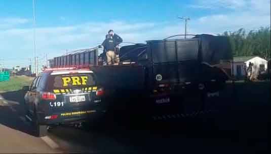 O motorista, que não era habilitado para dirigir o veículo, trazia ilegalmente os produtos da fronteira com o Uruguai