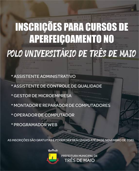 As inscrições são gratuitas e podem ser realizadas até 24 de novembro de 2020