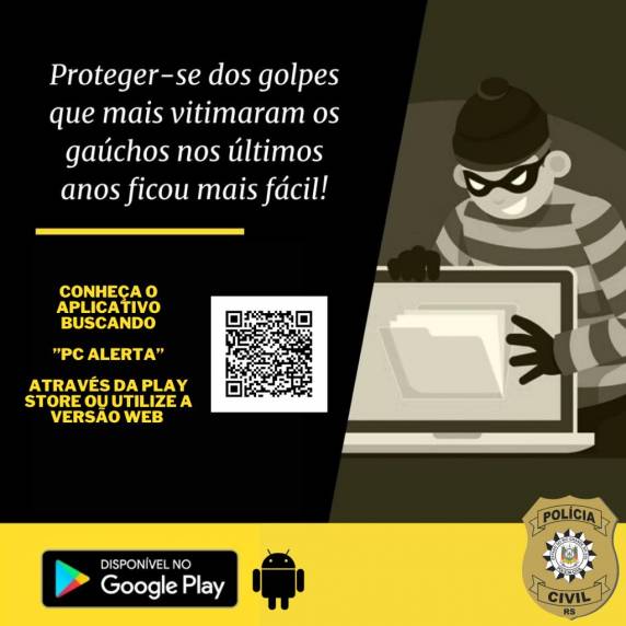 Primeiro aplicativo lançado pela Polícia Civil traz alertas sobre golpes e ensina a não cair no conto do vigário