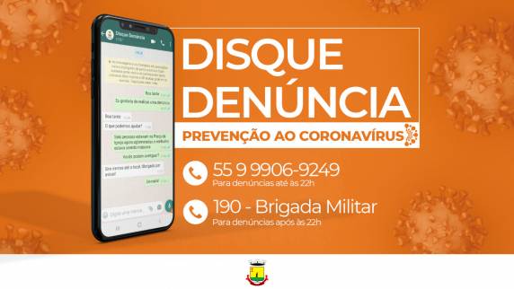 Aglomerações, estabelecimentos que não estejam seguindo as normas vigentes ou pessoas com suspeita de contaminação fora do isolamento domiciliar, devem ser denunciadas