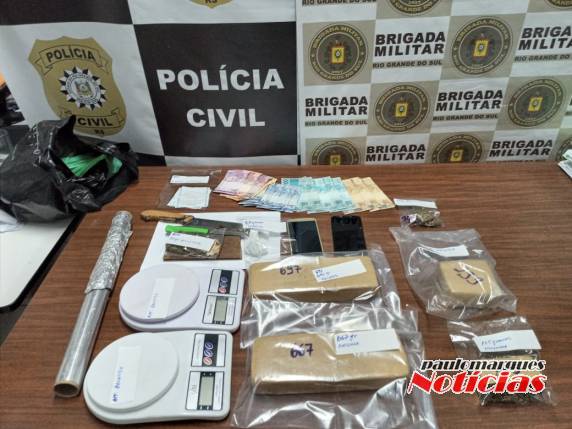 A operação contou com agentes da Polícia Civil local, do DRACO e da Brigada Militar