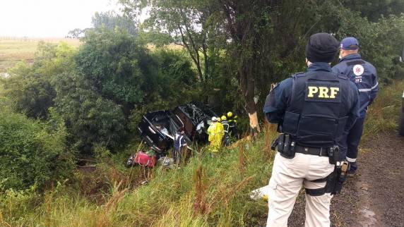 Envolvidos voltavam de pescaria quando o condutor perdeu o controle durante a chuva