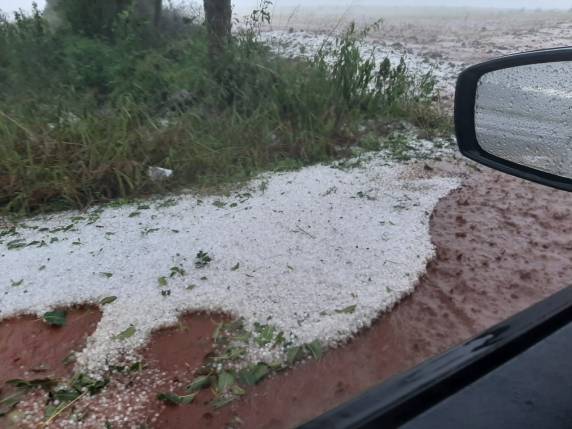 Município de Horizontina foi que registrou a maior precipitação de granizo que chegou a acumular