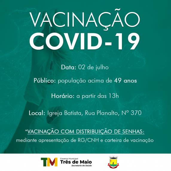 Imunização Vai Ocorrer Nas Dependências Da Igreja Batista