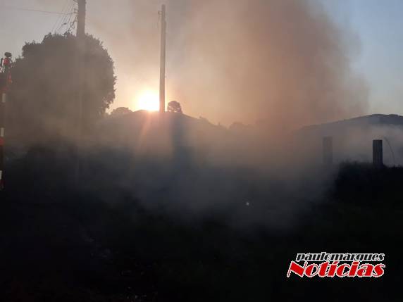 Bombeiros combatem incêndio em vegetação no bairro Oriental - foto 2