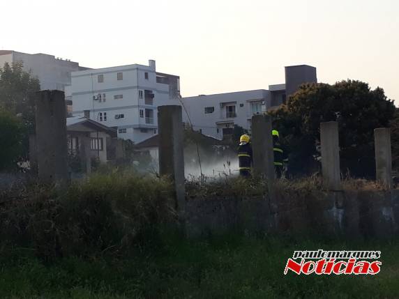 Bombeiros combatem incêndio em vegetação no bairro Oriental - foto 5