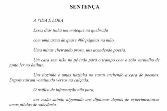 "Quando vê um juiz expressando a voz do outro, a comunidade se surpreende", diz magistrada que usou poesia sobre tráfico em sentença