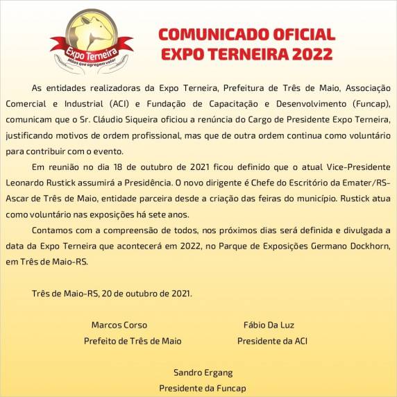 Cláudio Siqueira renunciou ao cargo