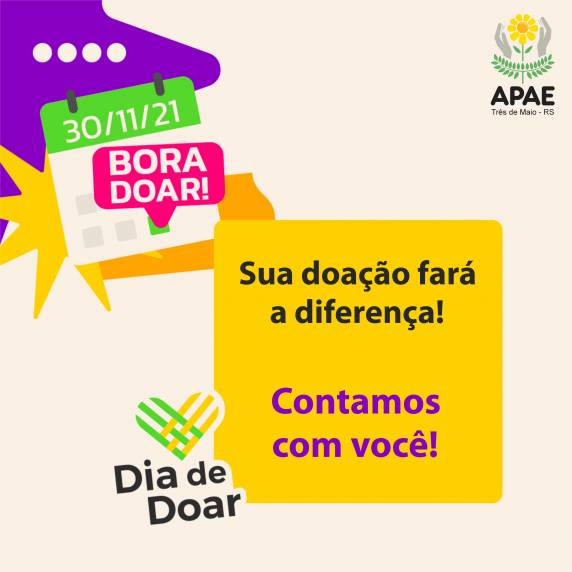 Apae de Três de Maio, que participa da campanha pelo oitavo ano, realizará pedágio nas rótulas da cidade e também estará arrecadando doações em pontos estratégicos