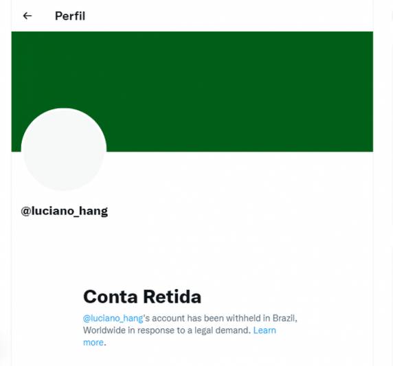Perfil está fora do ar desde a noite de quarta-feira (12)