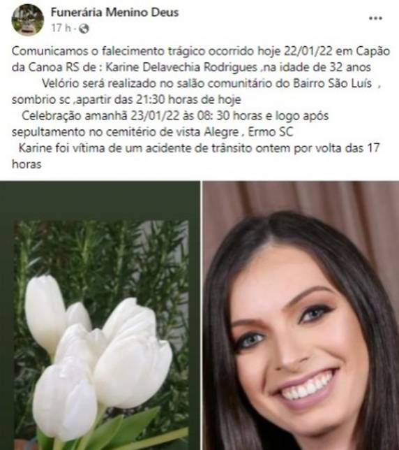 Colisão envolvendo quatro veículos aconteceu na sexta-feira. Artista foi levada ao hospital, mas não resistiu aos ferimentos e morreu no sábado.