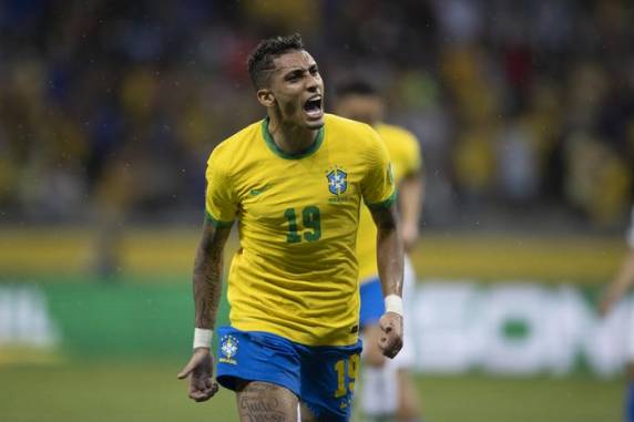 Raphinha, Philippe Coutinho, Antony e Rodrygo marcaram para a Seleção Brasileira