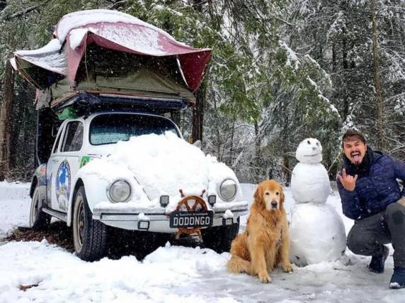 Acidente nos EUA mata influenciador e golden retriever de SC que viajavam em Fusca - foto 3