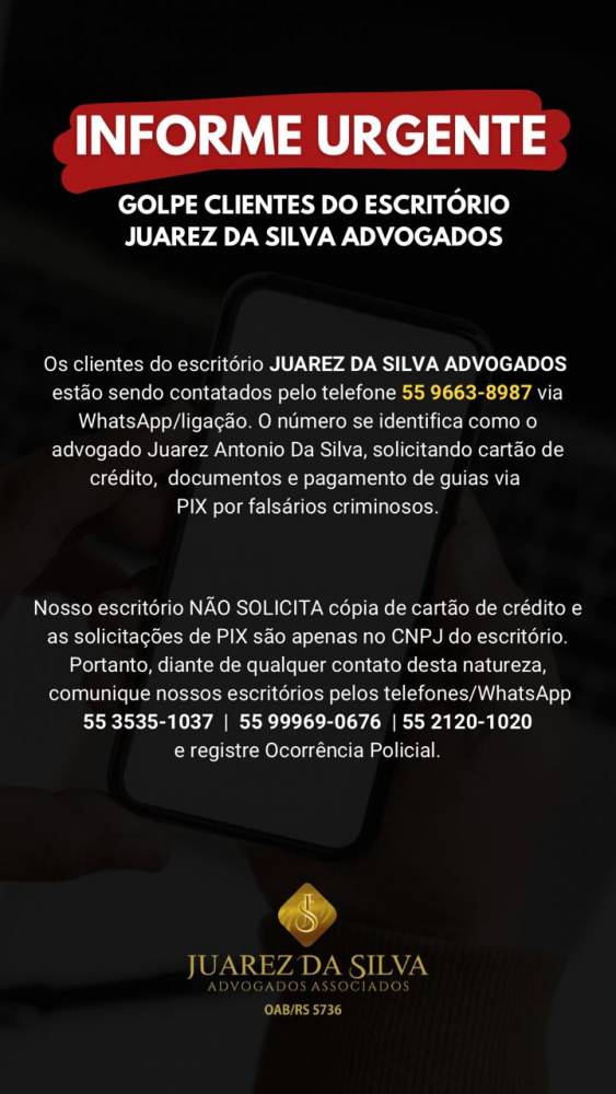 O escritório também tem extensões de atendimentos em Santa Rosa e Dr. Maurício Cardoso