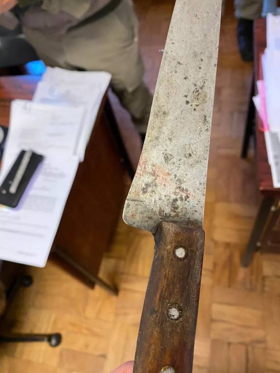 Ele sofreu lesões nos braços, punhos e na perna, foi socorrido e está se recuperando em casa, segundo a polícia. O suspeito foi preso por tentativa de homicídio. Crime aconteceu na tarde de terça-feira (14).