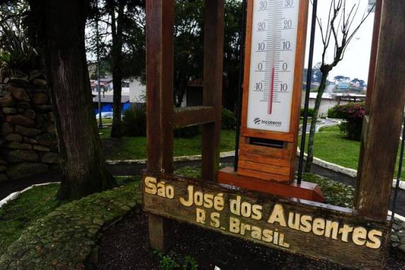 Termômetros ficaram abaixo de zero em pelo menos sete cidades gaúchas