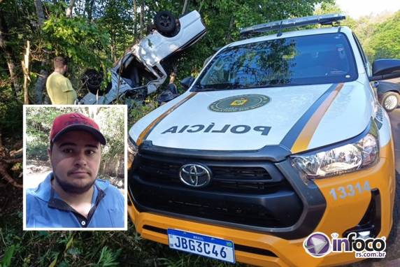 O acidente envolveu uma caminhonete Saveiro de cor branca ocupado por duas pessoas